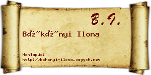 Bökönyi Ilona névjegykártya