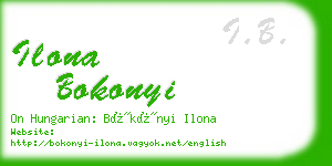 ilona bokonyi business card